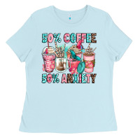 Baby Blue 50 coffee 50 anxiety coffee cups Ladies Tee - Zillion Design Studio