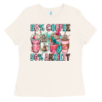 50 Coffee 50 Anxiety Coffee Cups Ladies Tee | Teevron