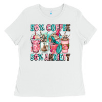 White 50 coffee 50 anxiety coffee cups Ladies Tee - Zillion Design Studio