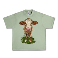 Oil Green simmental heifer Urban Heavy Tee - LillyAllenDesigns