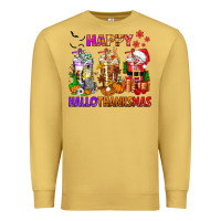 Antique Gold happy hallothanksmas coffee cups Premium Sweatshirt - texasbilliewilder