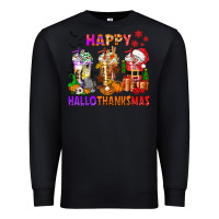 Black happy hallothanksmas coffee cups Premium Sweatshirt - texasbilliewilder