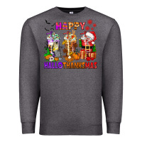 Charcoal Heather happy hallothanksmas coffee cups Premium Sweatshirt - texasbilliewilder