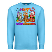 Ocean Blue happy hallothanksmas coffee cups Premium Sweatshirt - texasbilliewilder