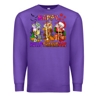 Purple happy hallothanksmas coffee cups Premium Sweatshirt - texasbilliewilder