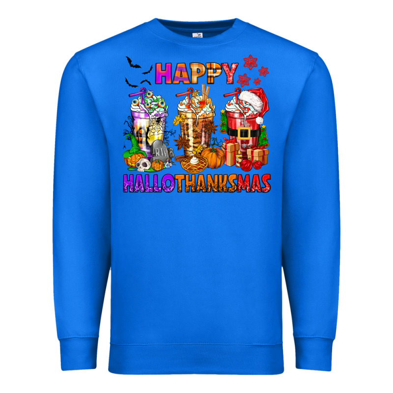 Happy Hallothanksmas Coffee Cups Premium Sweatshirt by texasbilliewilder | Teevron