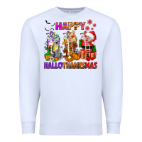 White happy hallothanksmas coffee cups Premium Sweatshirt - texasbilliewilder