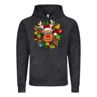 Vintage Black Christmas reindeer sunflower Vintage Hoodie - Jasminsmagicworld