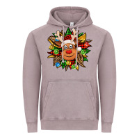 Vintage Zinc Christmas reindeer sunflower Vintage Hoodie - Jasminsmagicworld