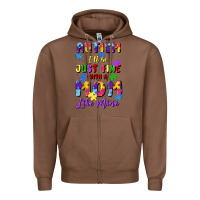 Chestnut autism i'll be just fine with a mom like mine Zipper Hoodie - Artiststas