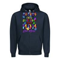 Navy autism i'll be just fine with a mom like mine Zipper Hoodie - Artiststas