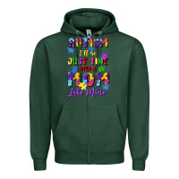 Sports Green autism i'll be just fine with a mom like mine Zipper Hoodie - Artiststas