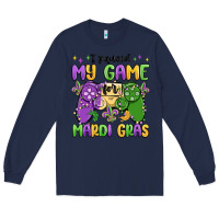 Navy i paused my game for mardi gras Long Sleeve Tee - MaliasSmallBusiness
