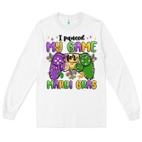 White i paused my game for mardi gras Long Sleeve Tee - MaliasSmallBusiness