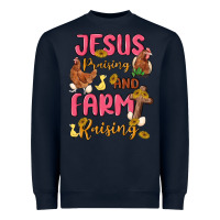 Navy jesus praising and farm raising Heavyweight Sweatshirt - MaliasSmallBusiness