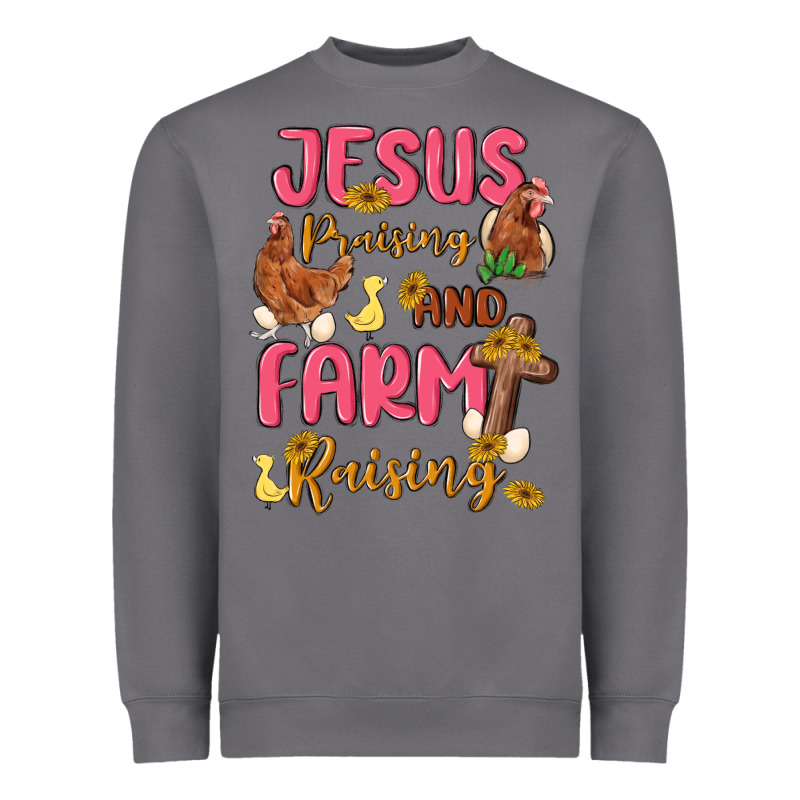 Jesus Praising And Farm Raising Heavyweight Sweatshirt by MaliasSmallBusiness | Teevron