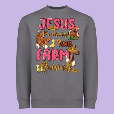 Jesus Praising And Farm Raising Heavyweight Sweatshirt Designed By Maliassmallbusiness