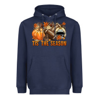 Navy Tis' the season Football and light yellow helmet Heavyweight Hoodie - NancyCooperArtShop