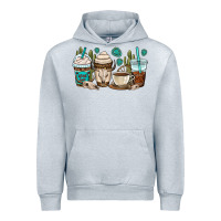 Heather Grey bull skull coffee cups Urban Hoodie - OliviaCreatesArt