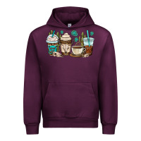 Mauve Wine bull skull coffee cups Urban Hoodie - OliviaCreatesArt