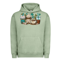 Pigment Oil Green bull skull coffee cups Urban Hoodie - OliviaCreatesArt
