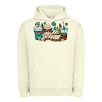 Pigment Pistachio bull skull coffee cups Urban Hoodie - OliviaCreatesArt