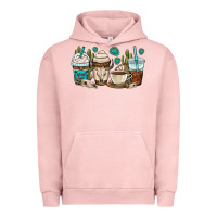 Pigment Salmon bull skull coffee cups Urban Hoodie - OliviaCreatesArt