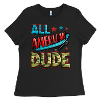 Black all american dude Ladies Tee - Zillion Design Studio