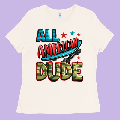 All American Dude Ladies Tee Designed By Zillion Design Studio
