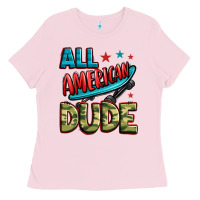 Bubblegum Pink all american dude Ladies Tee - Zillion Design Studio