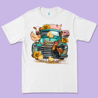Farm Truck Farm Animals Premium Tee Designed By Fadigitalartstudio