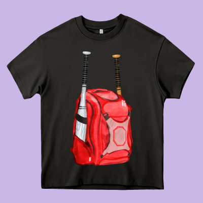 Red Bat Backpack Fa Element Heavy Core Tee Designed By Fadigitalartstudio