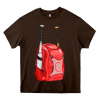 Chocolate Brown red bat backpack fa element Heavy Core Tee - FaDigitalArtStudio