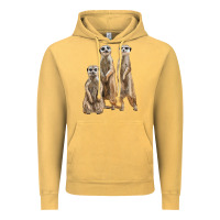 Vintage Mustard 3 meerkat Vintage Hoodie - LillyAllenDesigns