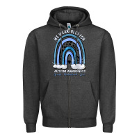 Charcoal Heather we wear blue for autism awareness accept understan Zipper Hoodie - Artiststas