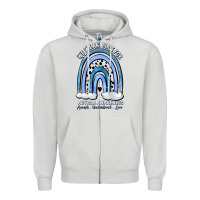 Dove Grey we wear blue for autism awareness accept understan Zipper Hoodie - Artiststas
