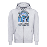 Heather Grey we wear blue for autism awareness accept understan Zipper Hoodie - Artiststas