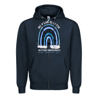 Navy we wear blue for autism awareness accept understan Zipper Hoodie - Artiststas