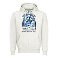 Oatmeal Heather we wear blue for autism awareness accept understan Zipper Hoodie - Artiststas