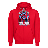 Red we wear blue for autism awareness accept understan Zipper Hoodie - Artiststas