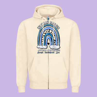 We Wear Blue For Autism Awareness Accept Understan Zipper Hoodie Designed By Artiststas