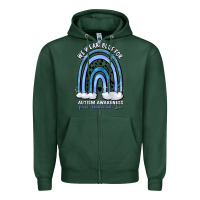 Sports Green we wear blue for autism awareness accept understan Zipper Hoodie - Artiststas