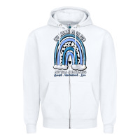 White we wear blue for autism awareness accept understan Zipper Hoodie - Artiststas