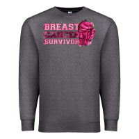 Charcoal Heather Breast Cancer Survivor Premium Sweatshirt - texasbilliewilder