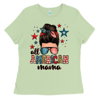 Matcha all american mama messy bun Ladies Tee - Zillion Design Studio