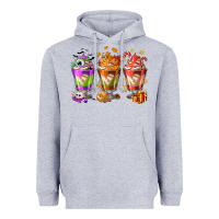 Heather Grey Hallothanksmas coffee cups Heavyweight Hoodie - NancyCooperArtShop