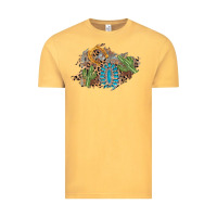 Vintage Mustard horseshoe leopard gemstone cactus patch Vintage Tee - AdoDesignShop