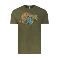 Vintage Olive horseshoe leopard gemstone cactus patch Vintage Tee - AdoDesignShop