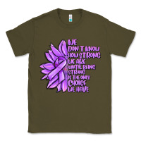 Army Green purple pancreatic cancer sunflower and cancer ribb Classic Tee - MaliasSmallBusiness