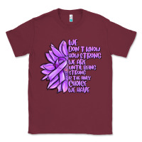 Burgundy purple pancreatic cancer sunflower and cancer ribb Classic Tee - MaliasSmallBusiness